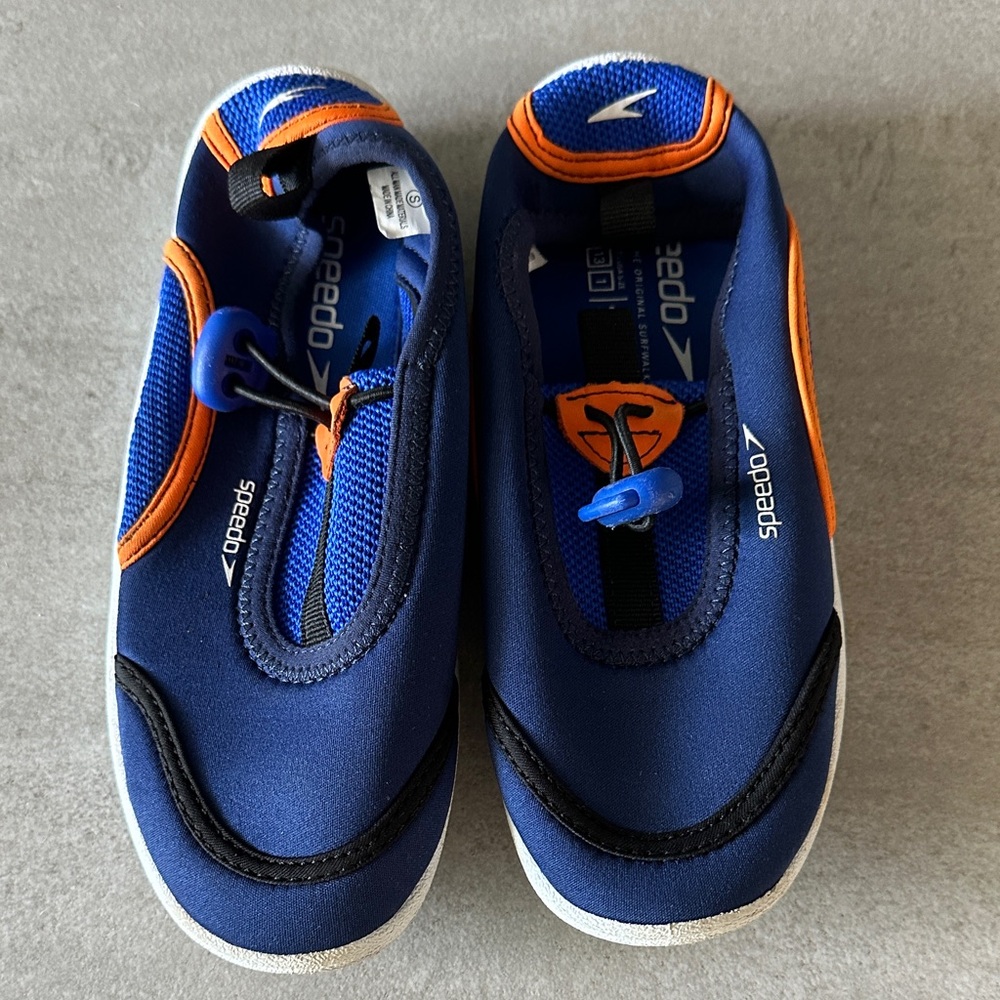 Speedo Kids Navy and Orange Water Shoes Size 13 Excellent Condition